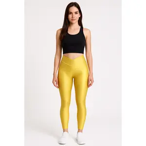 Lycra Gym Pants - Semi-Crossed Waistband Design