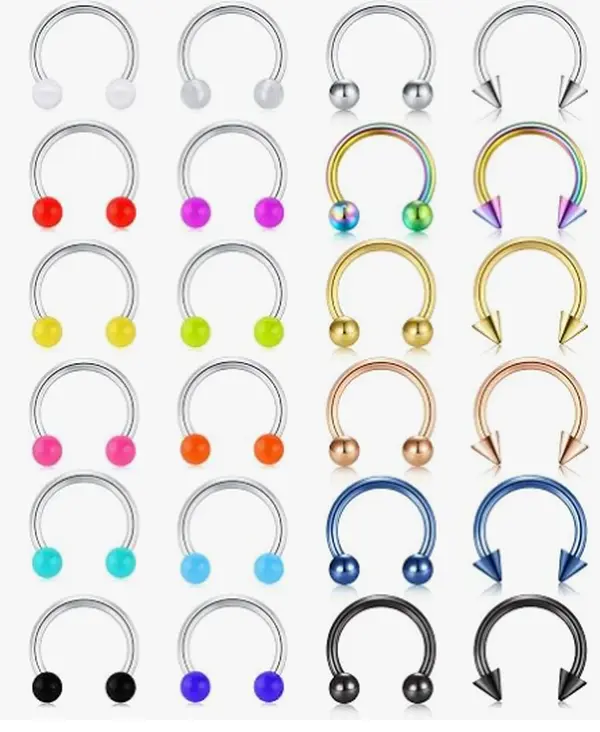 Mayhoop 16G Stainless Steel Horseshoe Nose Septum Rings Piercing Jewelry Cartilage Helix Tragus Earring Hoop Lip Horseshoe Pi Mayhoop 16G Stainless Steel Horseshoe Nose Septum Rings Piercing Jewelry Cartilage Helix Tragus Earring