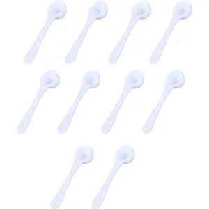 10Pack Teaspoon Measuring Spoons - Bulk Plastic Scoops for Coffee,  Jars - Accurate Measure for Cooking and Baking - 5 ml Capacity