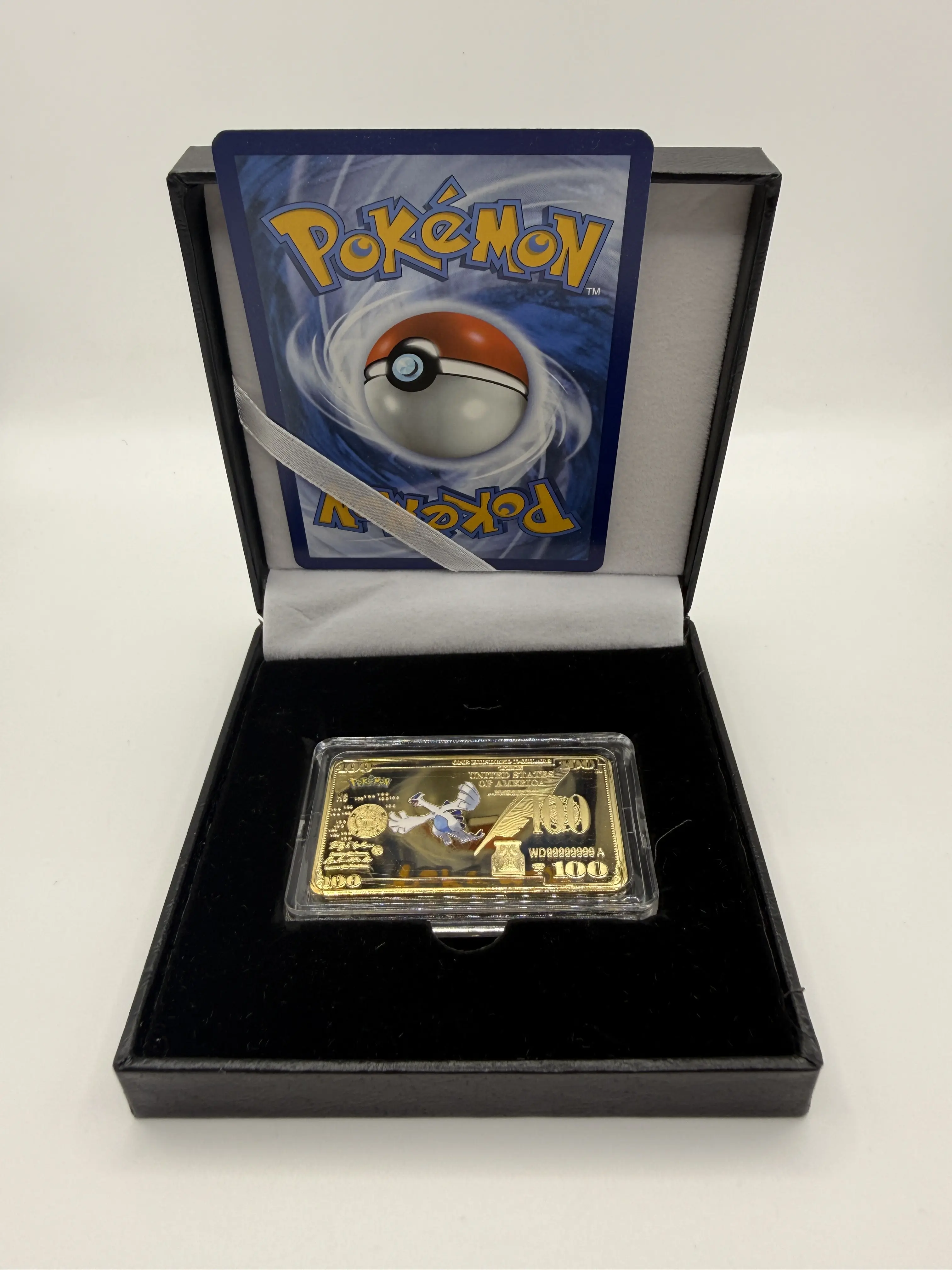 Pokemon Card and Collectible Lugia Gold-Plated Bullion Bar W/ Display Box - Guaranteed Vintage Card