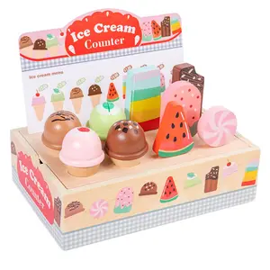 Ice Cream Stand Playset for Kids – 35-Piece Pretend Play Food Toy, Cash Register & Accessories, Toddler Role-Playing Vendor Counter Set, Educational Learning Gift for Boys and Girls Ages 3-6, Play Food Sets