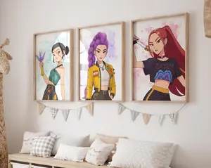 Kpop Girl Bedroom Art: Inspired Prints, Set of 3 Wall Art | Posters (NoFrame)
