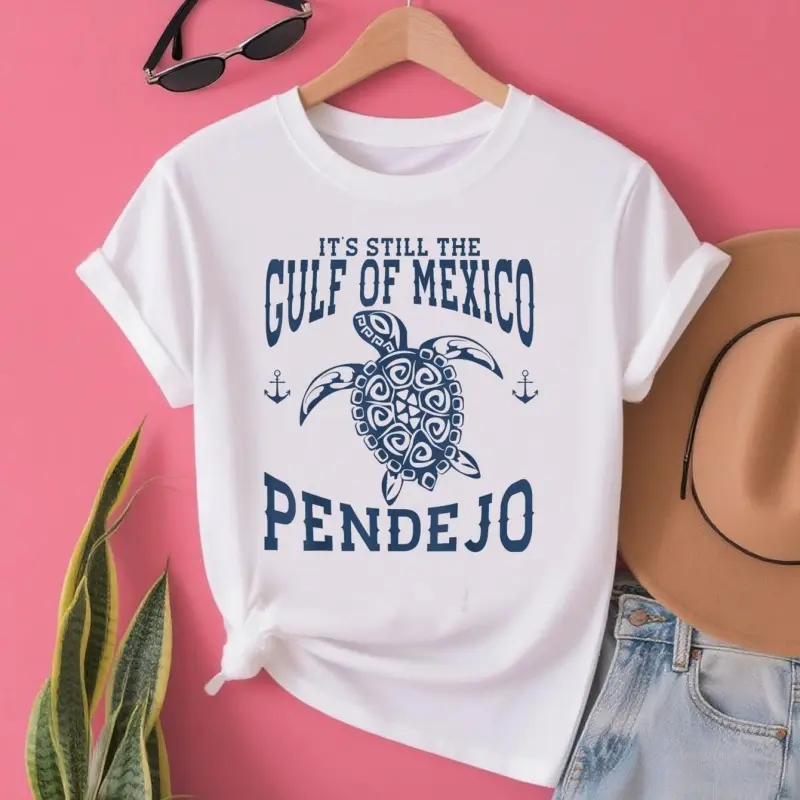 100% Cotton Tshirt Breathable Knitted Medium Short StreetwearIt's Still The Gulf Of Mexico Pendejo Retro Vintage Turtle T-Shirt Art graphic tees women crop tops summer outfits for women summer tops forwomen T-Shirt