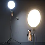 Weilisi 10.5" Dimmable Selfie Ring Light, 69" Tripod Stand with Phone Holder, Full‑Screen Soft Lighting for Dorm Room, Makeup, Beginner Live Stream & Video Recording, Bluetooth Remote for iPhone
