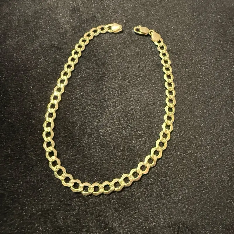 Pulsera Corte Brillo Oro 10k italiano 4.6mm size 8
