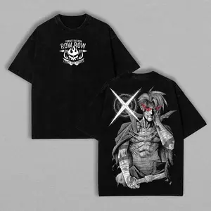 valentine shirts Kamina Gurren Lagann Vintage T-Shirt Washed Oversized Anime Tee, Double Printed Heavy Cotton Manga Shirt, Unisex Streetwear for Otaku Fans