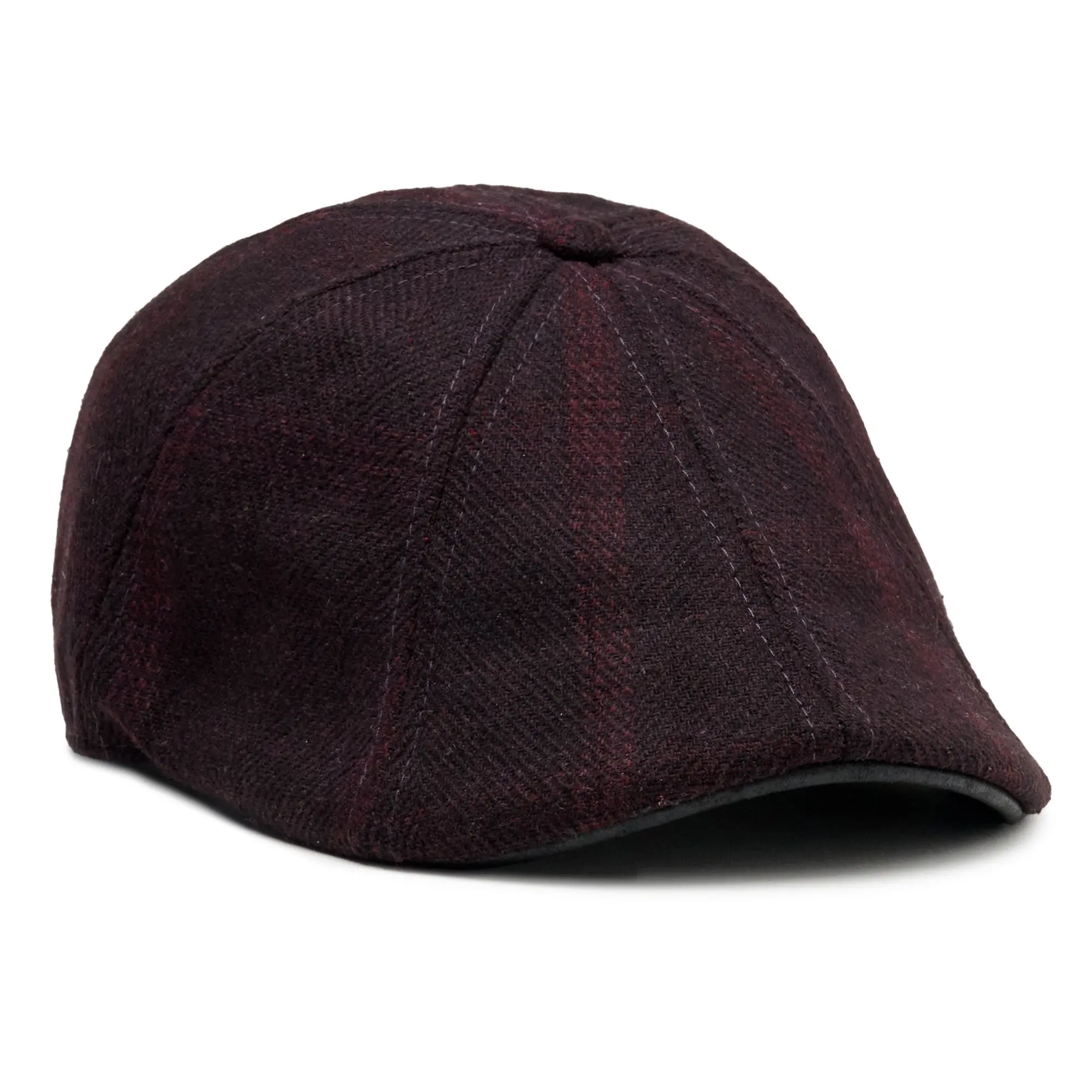 The Blood Rose Peaky Boston Scally Cap - Maroon Plaid