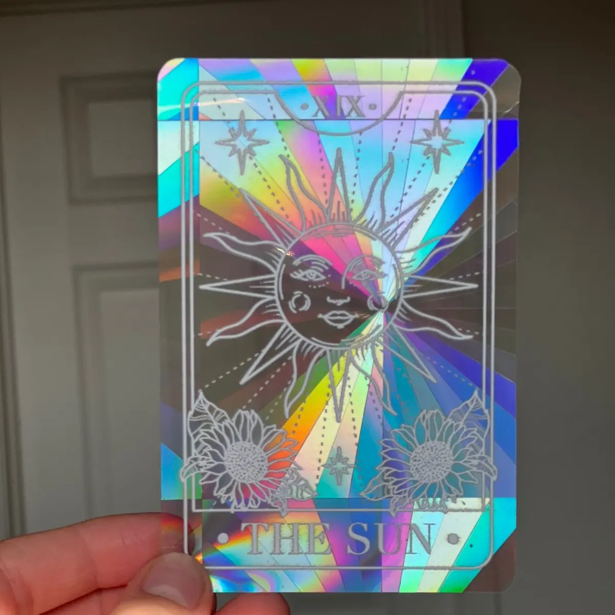 Sun Tarot Suncatcher Sticker: Illuminate Your Space with Celestial Brilliance!