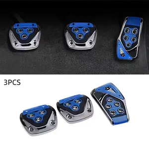 Car Pedal Pad Set Three-Piece, Anti-Slip Racing Accelerator Clutch Brake Covers, Interior Replacement Accessories for Enhanced Driving Comfort