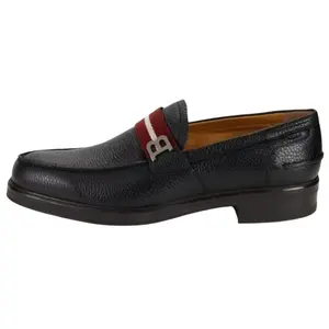 Bally Leather Logo Grain Loafers with 3.2cm Heel for Men in Black Trending Shoes, House White Official Shoes to Get / Maison Mihara