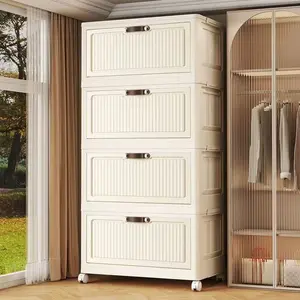 Multi-Layer Storage Cabinet, Home Use Snack Organizer, No Installation Required, Children Baby Closet, Wall-Mounted Foldable Wardrobe, Drawer, Wardrobe Ideas