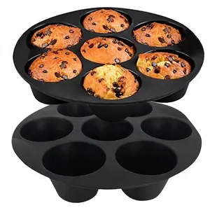 Silicone Muffin Pan for Air Fryer,Oven, Pot 8.4Inch Reusable Free Silicone Baking Molds 2 Pack