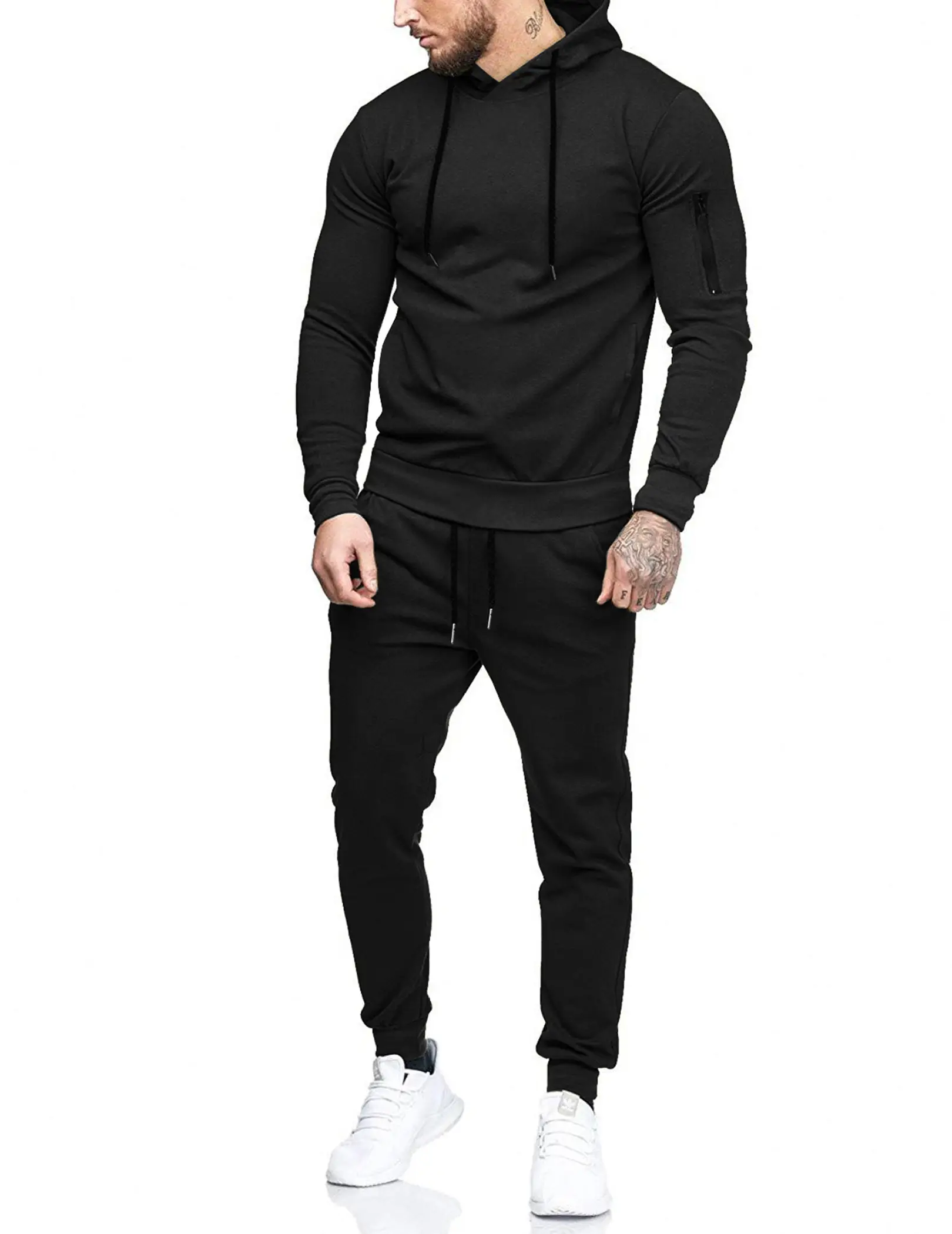 COOFANDY Men's Sports Set Tracksuit Hoodie Set hooded sports set casual running and jogging sports set, casual sports 2-piece set, hooded sports set f