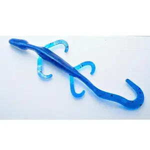 Soft Plastic 6” Lizard Fishing Lure Peppered Blue