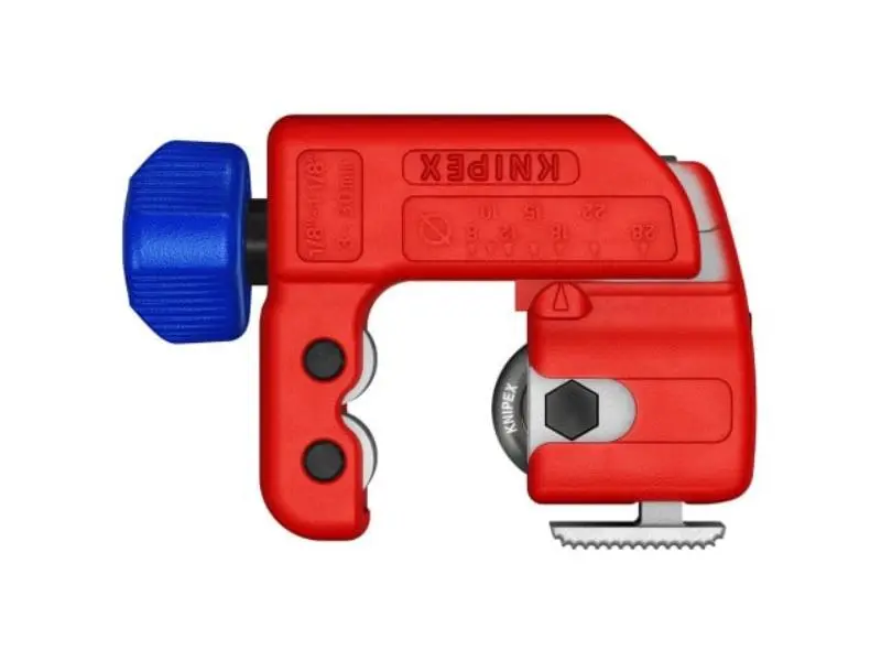 Knipex KNT-903101SBA 3 in. Red & Blue TubiX S Pipe Cutter, Heavy-Duty Hand Cutting Tool for Pipe Cutter Needs, Cutter Pipe Cutters