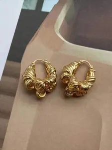 Vintage Irregular Knot  Design Hoop Earrings, Fashionable Jewelry for Women, Trendy All-match & Exquisite Jewelry for Birthday Gift, High Quality Earrings
