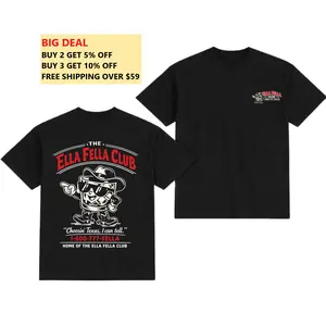 The Ella Fella Club Graphic Tee T-Shirt, Funny Texas Vintage Western Tee, Western Cowboy Humor Graphic Apparel