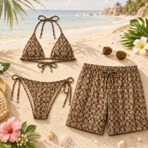 Signature Swim Coa Matching Couple Swimwear Set 2026, Viral Couple Bikini & Men’s Shorts for Beach Vacation Gift