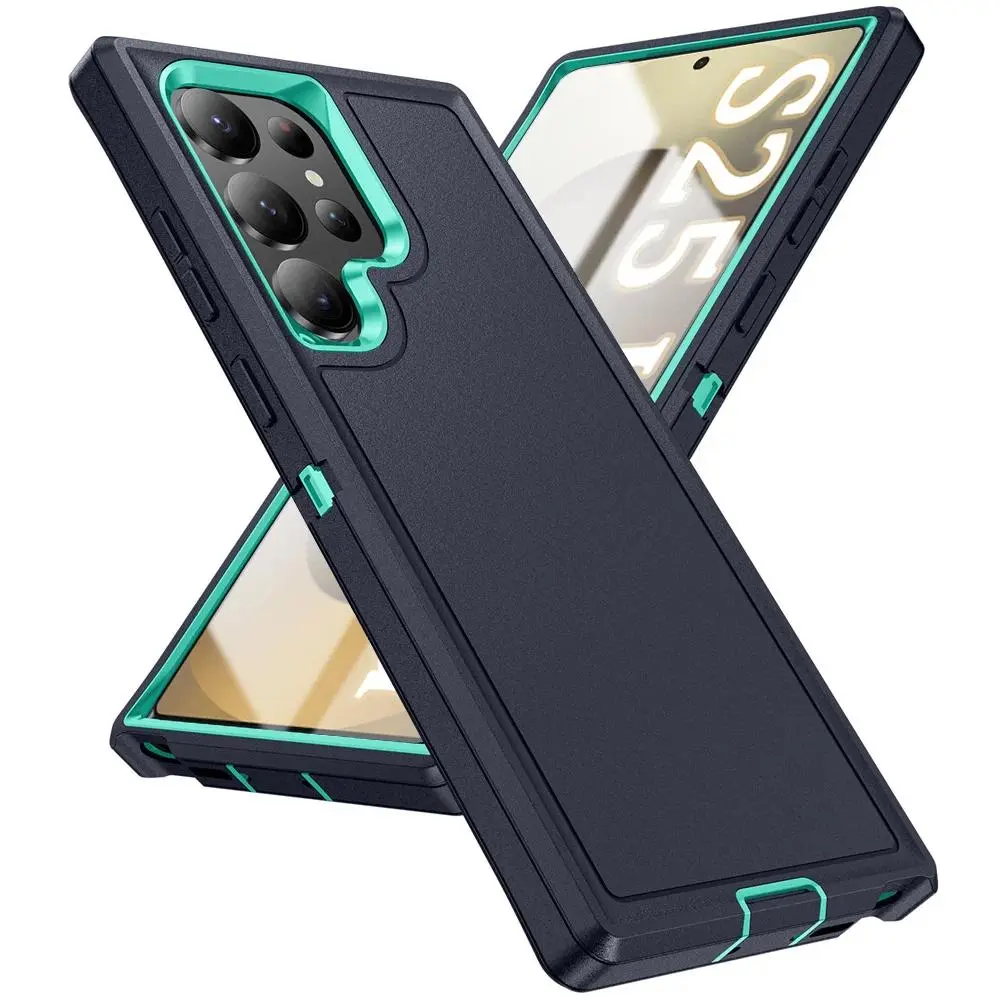 HAY Shockproof Armor Defender Phone Case For Samsung S26 Ultra S24 Plus S23 S22 S21 S20 FE S25 Ultra Hard PC+TPU Stand Protect Cover