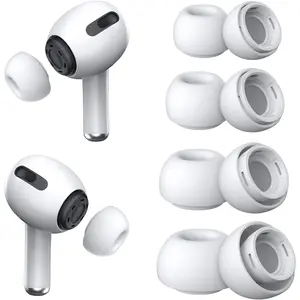 [4 Pairs ] Replacement Ear Tips for AirPods Pro and AirPods Pro 2 with Noise Reduction Hole, Silicone Ear Tips for AirPods Pro with Portable Storage Box and Fit The Charging Case(XS/S/M/L)