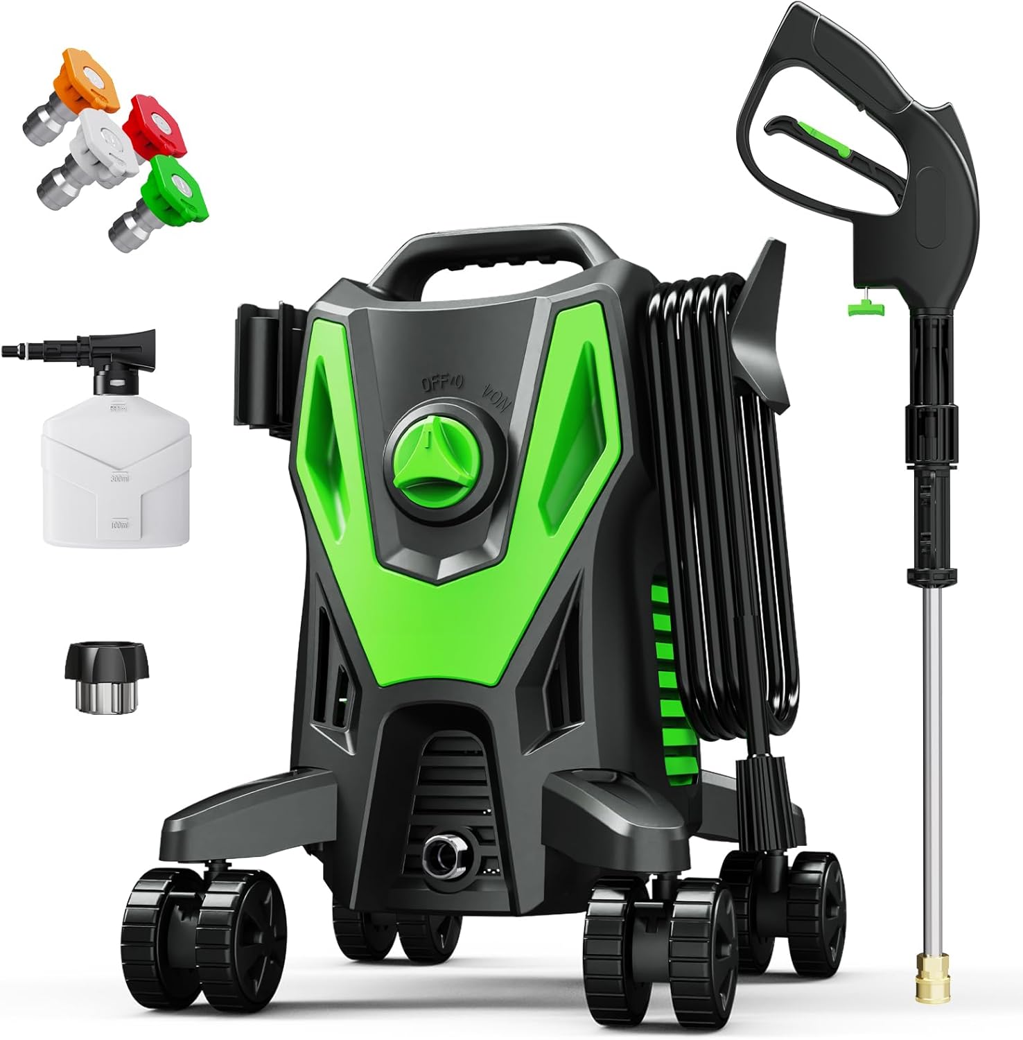 Pressure Washer -4800PSI with Anti-Tipping, 35FT Power Cord,Power Washer for Cars Fences Driveways Patios Home