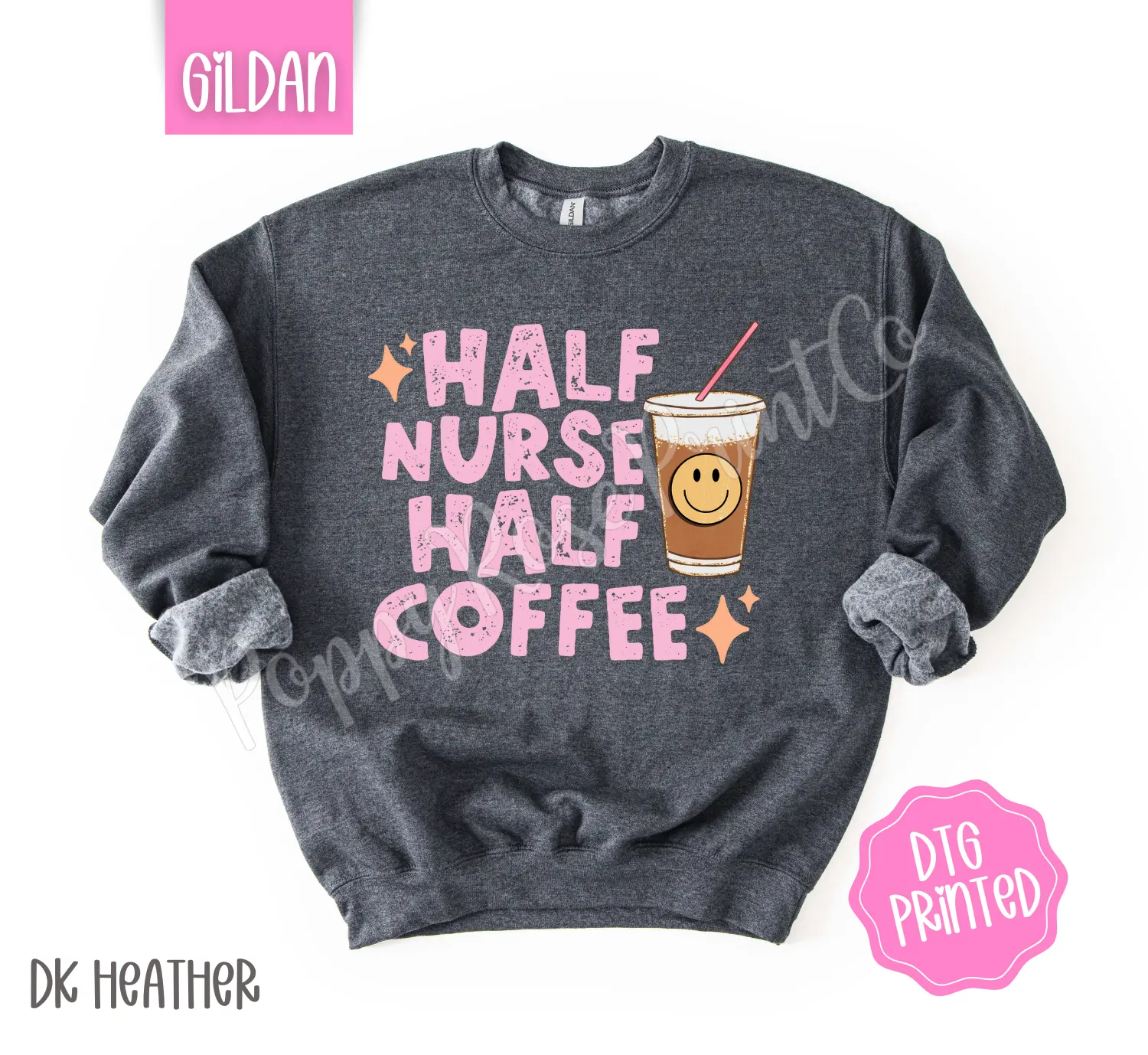 Half Nurse Half Coffee Sweatshirt, Cute RN Sweater, Women's Crewneck, Gift for Her