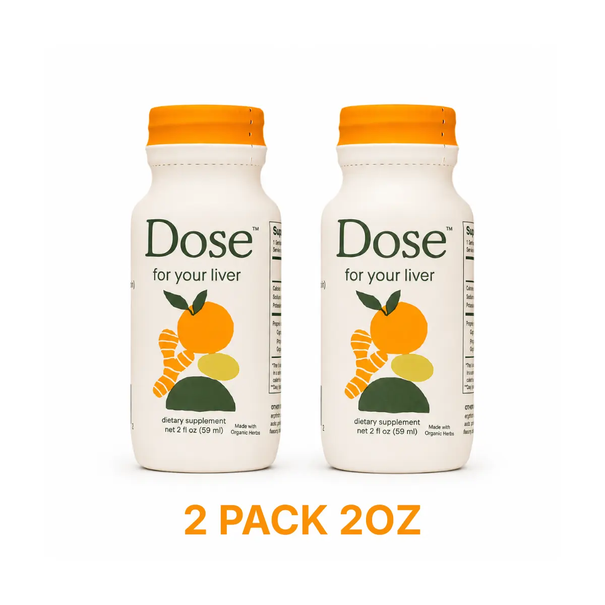 DOSE For Your Liver 2 oz Liquid Wellness Shot, Daily Liver Support Supplement with Milk Thistle, Turmeric & Dandelion, Herbal Wellness Drink, Vegan, Gluten-Free, Dairy-Free, Non-GMO, Convenient Ready-to-Drink Formula Healthcare Vitamin Acid Acid Organic