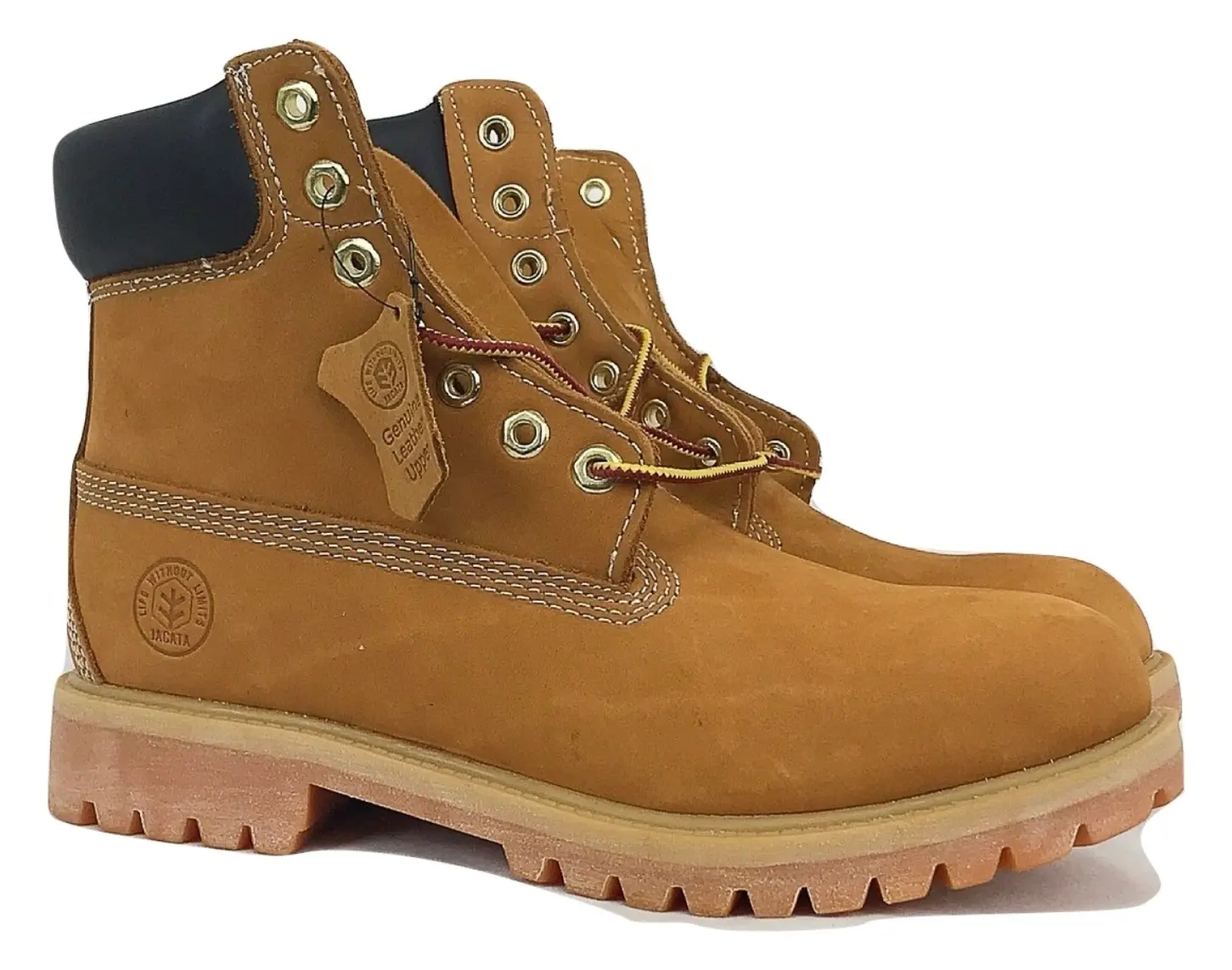 Jacata Brand Men's Genuine Leather Wheat Classic Padded Collar Style Constructio