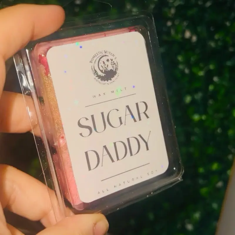 Sugar Daddy Wax Melts - 6 Cube Clamshell Package with Consecrated Oil Blend & Herbs for Attracting Money & Generosity - Perfect for Adult Entertainers & Spellwork