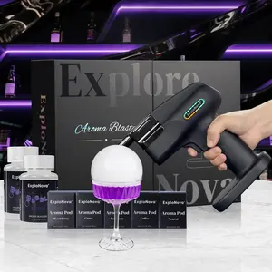 Best-Selling Electric Smoke Bubble Gun – 3-Second Bubbles with 3 Flavor Oils, Whiskey & Rum Drink Smoker, Cool Gadget Gift for Men & Bartenders