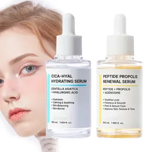 Hydration & Wrinkle Renewal Serum, Peptide Propolis Complex, Anti Aging Facial Serum, Deep Moisturizing & Skin Renewal, Suitable for All Skin Types, 1.69 fl.oz (A+B), peptide propolis renewal serum, Serum & Essences