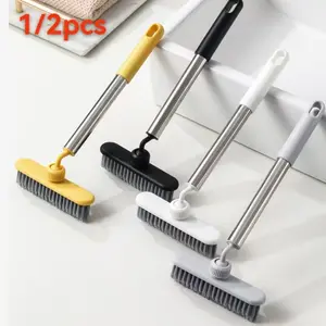 A universal rotary gap cleaning brush household multifunctional bristle long-handle brush bathroom tile dead angle cleaning long-handle V-shaped gap brush PET wear-resistant bristles kitchen and bathroom no dead angle cleaning tile seam decontamination ts