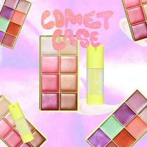 Cream Makeup Palettes & Illuminating Primer Set, Cosmetics for Girls, Daily Use, Makeup Gift Set