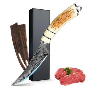 High-Quality Damascus Steel Knife Set with Elegant Gift Box, Steak Knives Set, Durable Kitchen Tools for Cutting Meat & Vegetables, Easy Carry Design, Stainless Steel Knives, Kitchenware