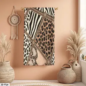 1Pc Animal Print Stylish with Brown Tones Bathroom Hand Towel Bath Towel, Multiple Size Microfiber Towel, Ultra-Soft Quick Dry and Absorbent Polyester Large Bath Towel, Unique Home Decorative Kitchen Towels, Festiva
