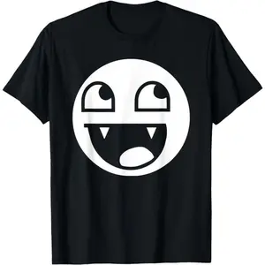 [100% Cotton]Epic Face Vampire Y2K Streetwear, Emo T-Shirt Crewneck Shortsleeve