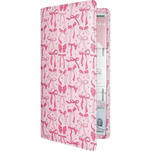 Car Registration and Insurance Holder, PU Leather Glove Box Car Organizer with Magnetic Closure, Car Document Holder for Driver's License & Essential Documents (Pink)