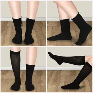 6PCS Women Men Slouch Socks Knit Mid Calf Rib Tube Scrunchy Slouchy Crew Socks