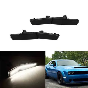 2PCS Smoked Lens White LED Front Side Marker Parking Lights For Dodge Challenger Widebody 2018- 2022 Replace OEM 68319391AA