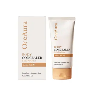 OceAura Body Concealer, Natural Glow Moisturizing Body Foundation, Full Coverage Waterproof Long Lasting Even Skin Tone Body Makeup for Legs Arms