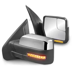 Chrome Power Heated Side View Mirrors w/ Sequential Signal For 2004-2014 Ford F150 Car Accessories Truck Automotive Vehicle Replacement