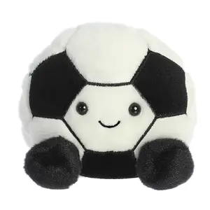Aurora® Adorable Palm Pals™ Striker Soccerball™ Stuffed Animal - Fun Collectible Plush for Kids and Adult Collectors - Perfect for Decorating Rooms and Birthday Gifts - Black 4 Inches