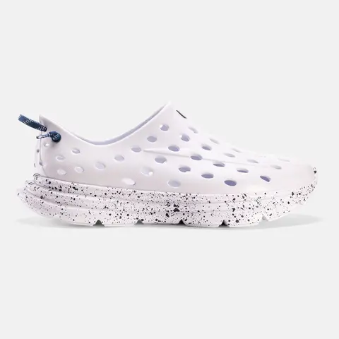 KANE Revive Men's Active Casual Trainers - All White/Indigo Speckle Athletic Sports Running Shoes, Lightweight EVA Foam Footwear, Quick Dry All Seasons Recovery Shoe
