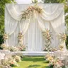 Sohochic 6-Panel Fall Wedding Backdrop Drapes, Wrinkle-Free Polyester Pleated Curtains, Durable for Multiple Events, Fits Standard Stands, Reusable for Graduation/Thanksgiving/Autumn Party Decor, 5x7ft/5x10ft/5x12ft (Stand Not Included)