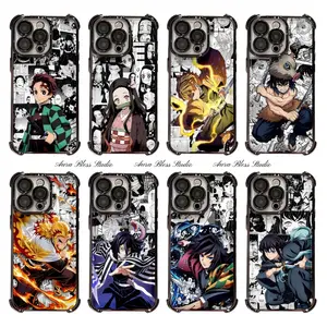 Hot Fashion Anime Comic Hashira Demon Slayer Phone Cases For iPhone 17 Promax Air 16 15 14 Pro Max Plus 13 12 11 Transparent Electroplate TPU Shockproof Protective Cover Gifts For Birthday Valentine Christmas Thanksgiving Halloween SummerVibes