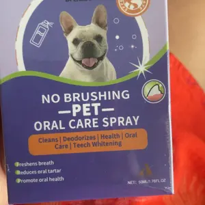 PET Dog Dental Care Spray, Vet-Recommended Breath Freshener & Teeth Cleaning Spray, Eliminate Bad Breath, Relieve Gum Redness & Infections, Reduce Plaque & Tartar, No Brushing