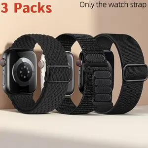 For Apple Iwatch Series 1-10 Ultra Se Nylon Sport Watch Band, Breathable Elastic Classic Strap, Adjustable Skin-Friendly Wristband