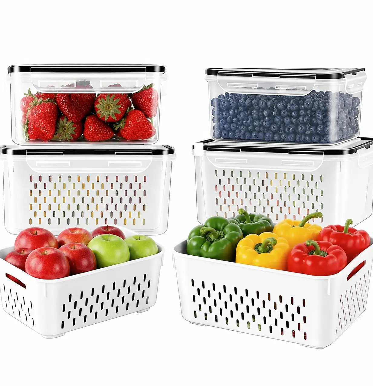 Organize Your Kitchen with Stackable Storage Baskets - Perfect for Vegetables and More - Ideal for Home Organization