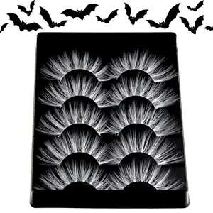 Halloween Colorful Wispy Fluffy False Lashes Extension Natural Cosplay Tools Beautful Ice Makeup Looking Cosplay Comic Con Party Eye Lashes