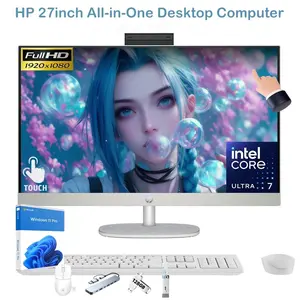 HP - 27" Full HD Touch-Screen All-in-One with Adjustable Height- Win11 Pro - Intel Core Ultra 7 155U 2023  - 32GB Memory - 1TB SSD - Shell White - Bundle Accessory